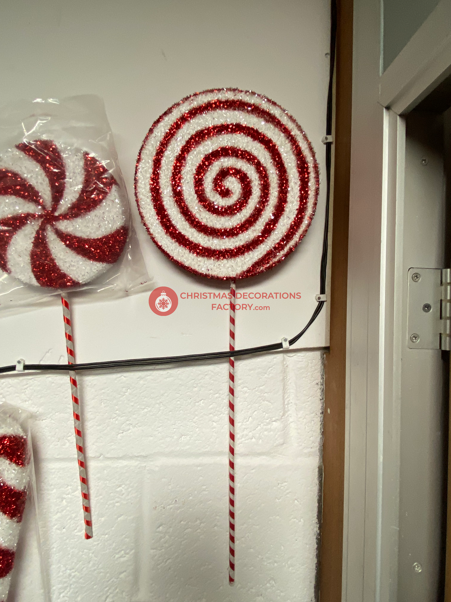 72cm Red And White Candy Swirl Sweet On Stick