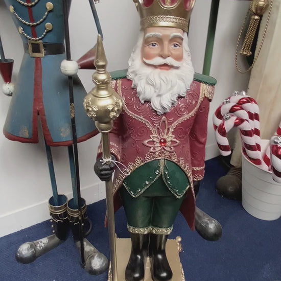 92cm Santa Resin Red/Green/Gold Nutcracker