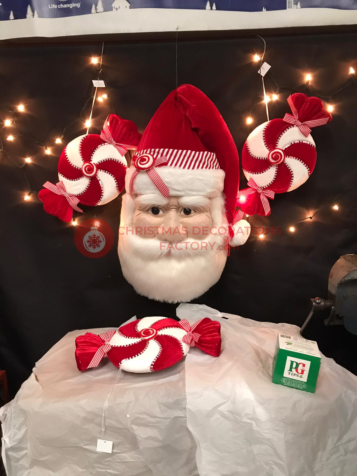 77cm Large Fabric Santa Face