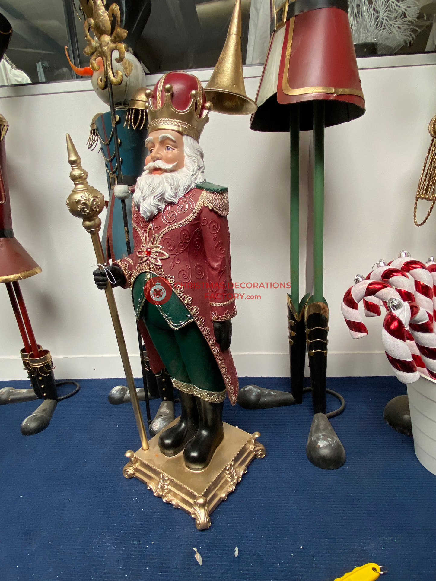 92cm Santa Resin Red/Green/Gold Nutcracker