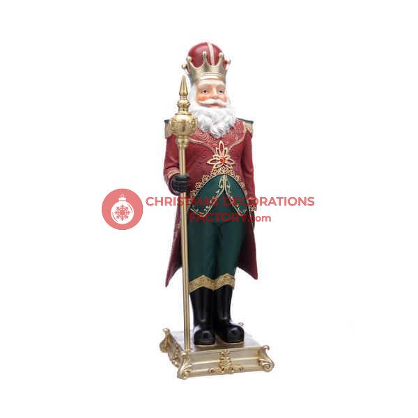 92cm Santa Resin Red/Green/Gold Nutcracker