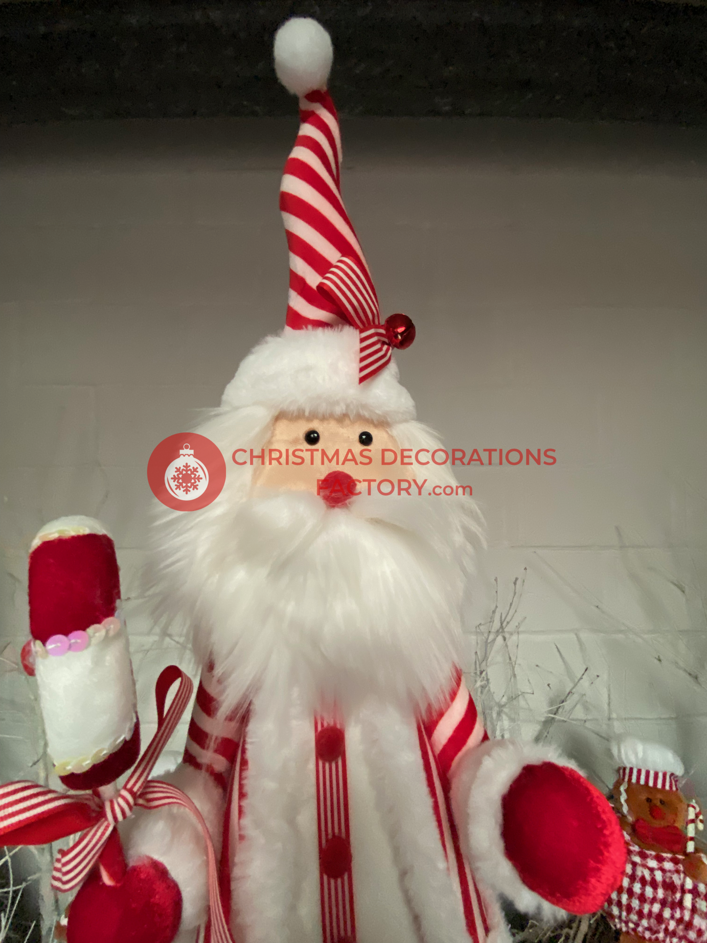 96cm Father Christmas Fabric Nutcracker