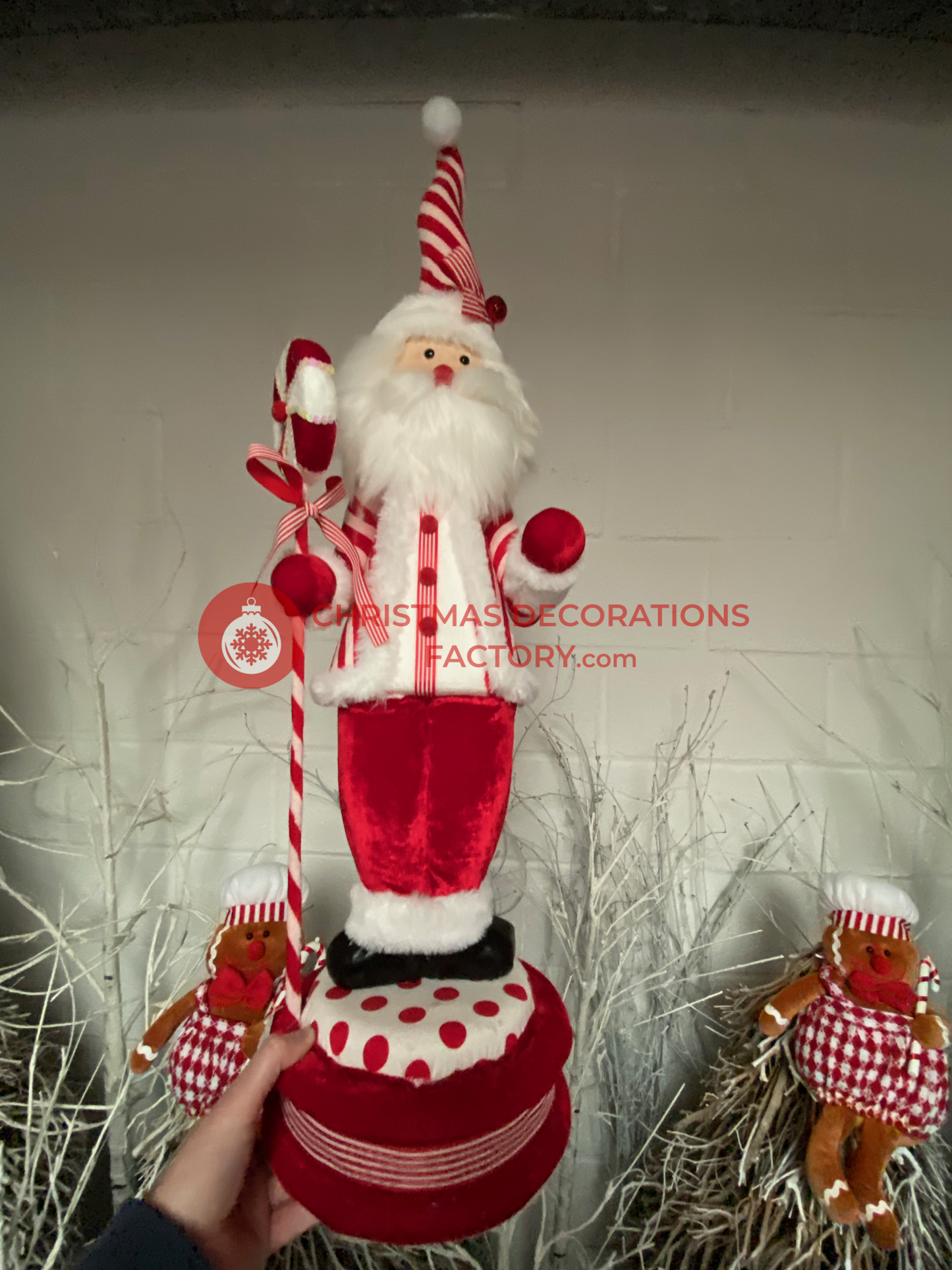 96cm Father Christmas Fabric Nutcracker