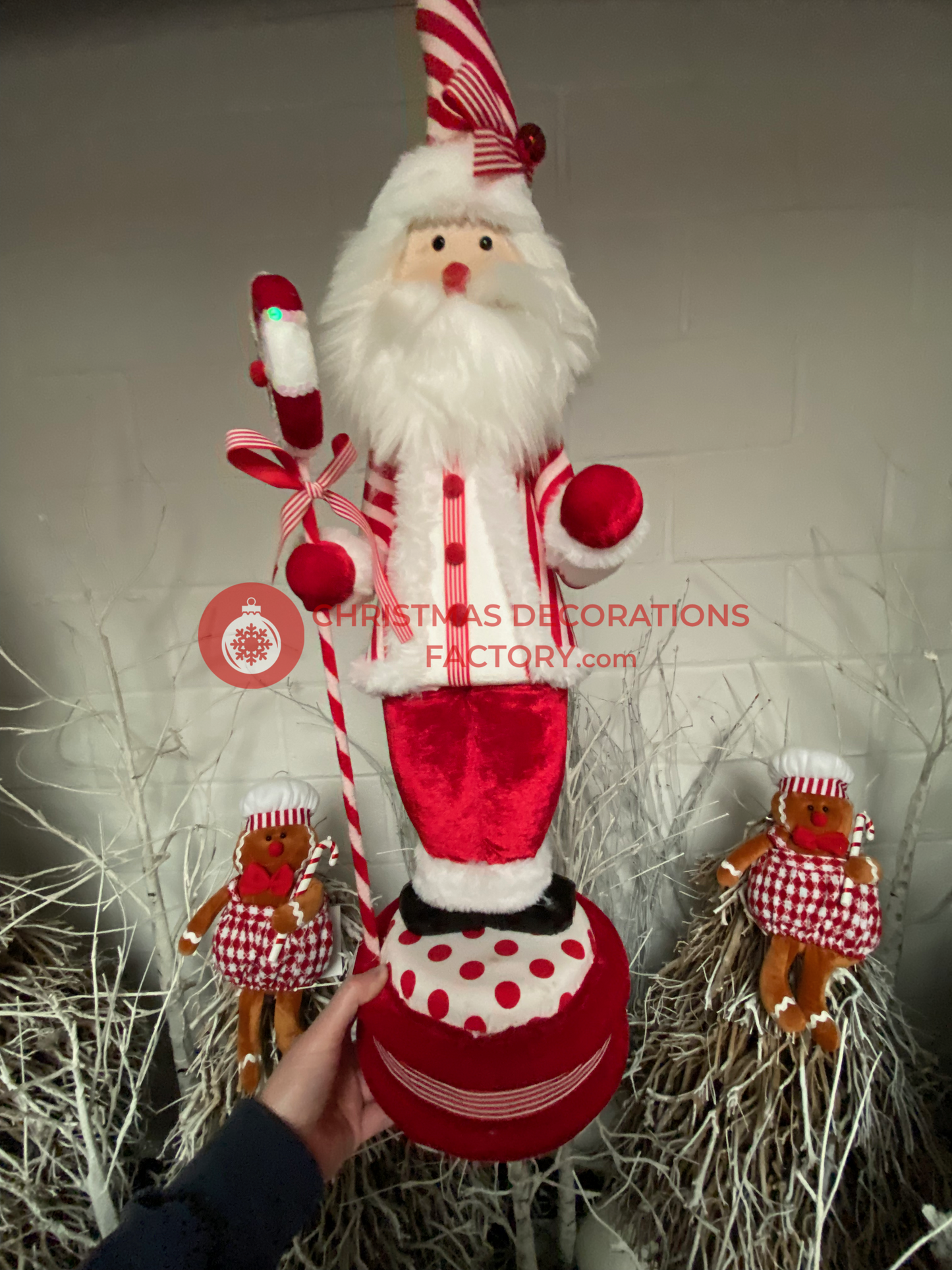 96cm Father Christmas Fabric Nutcracker