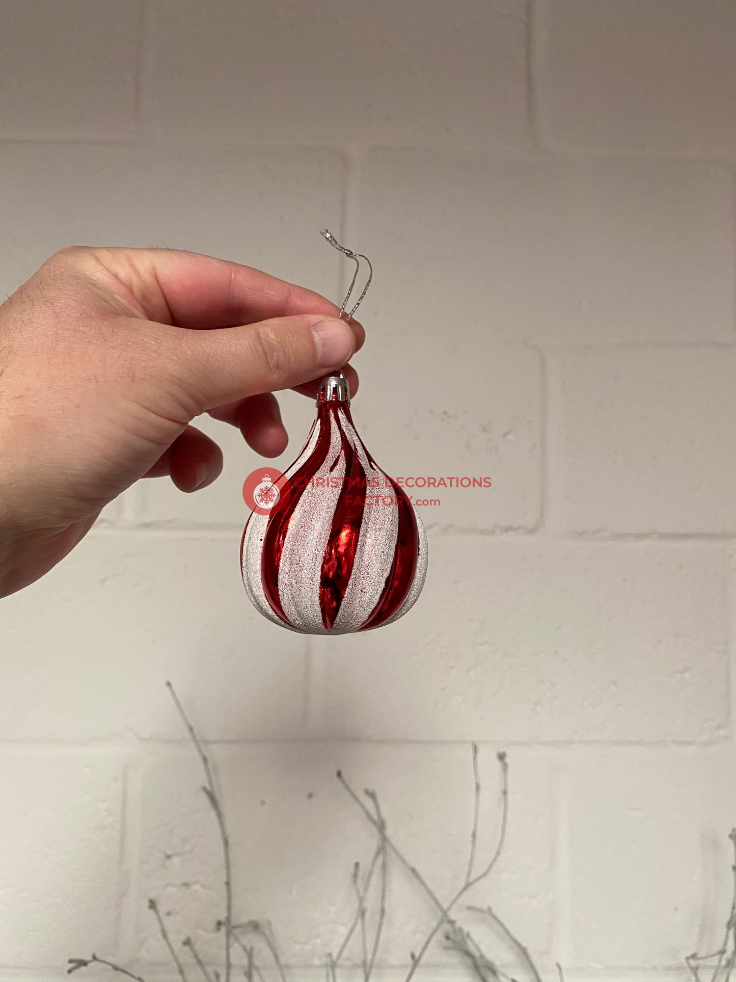 9cm Candy Cane Swirl Bauble
