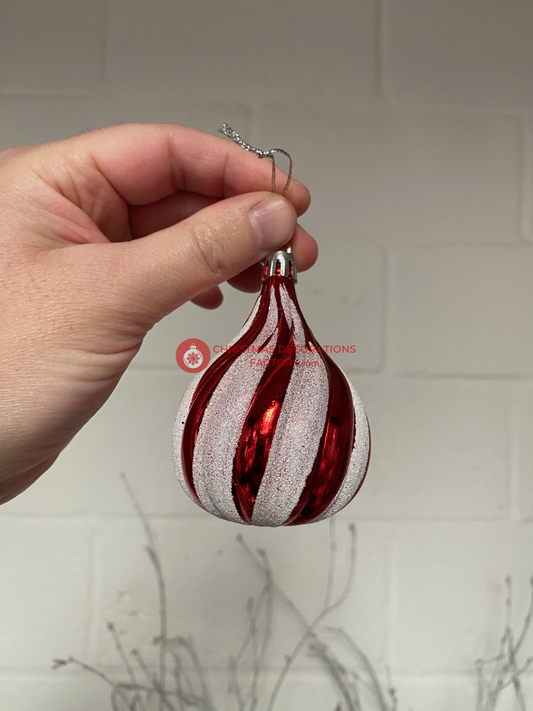 9cm Candy Cane Swirl Bauble