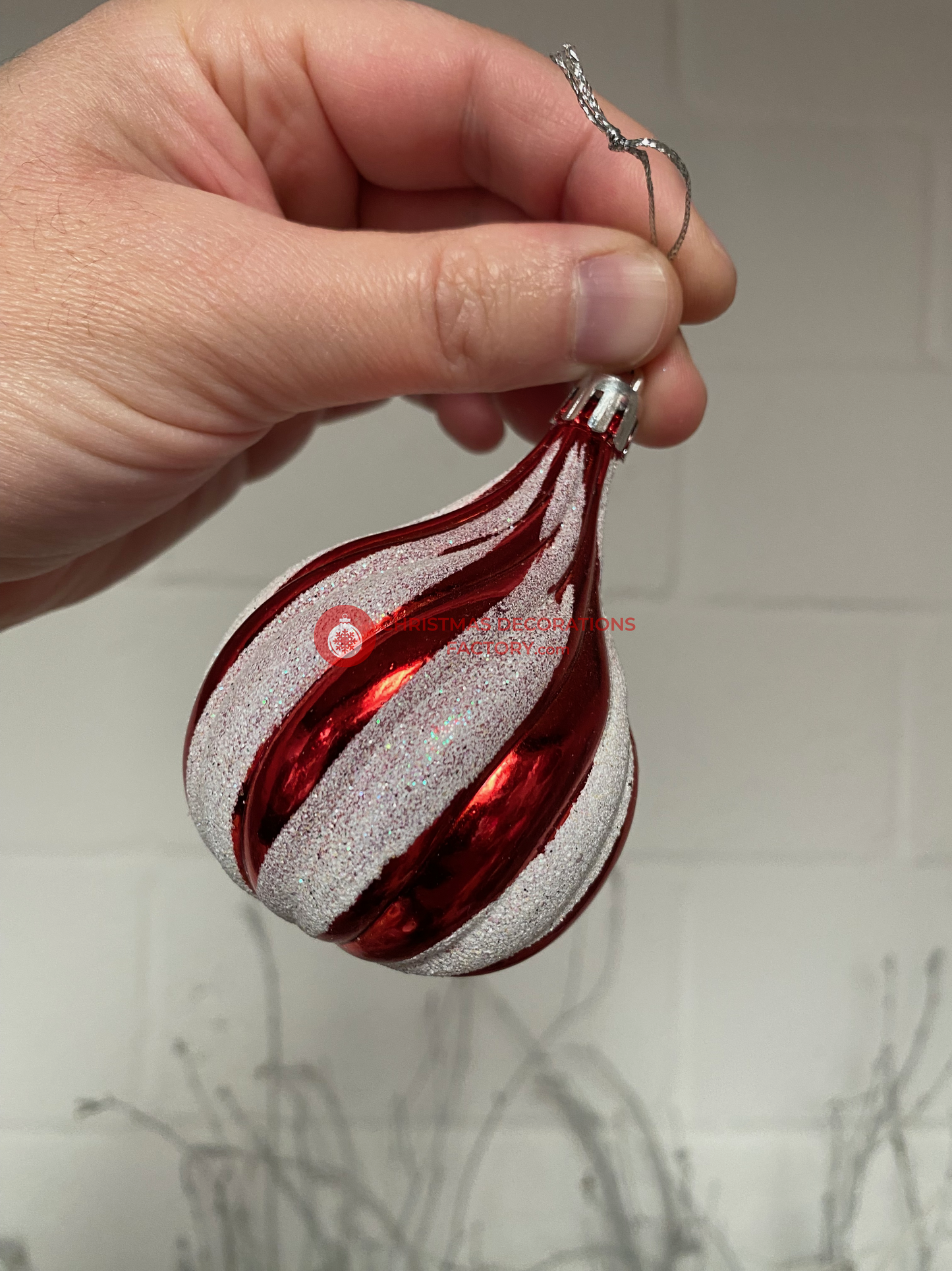 9cm Candy Cane Swirl Bauble