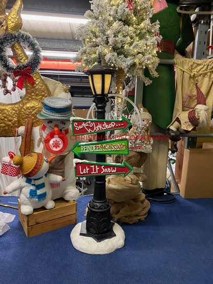 105cm Santa Black Lantern Lamp Post