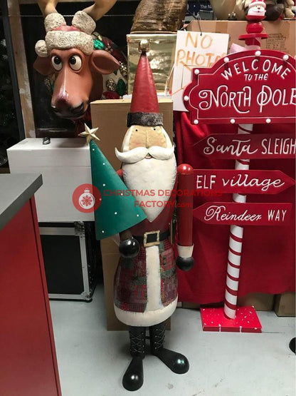 Metal Freestanding Father Christmas Display Prop